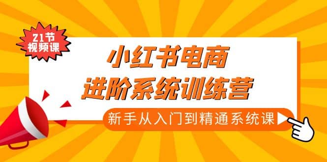 小红书电商进阶系统训练营：新手从入门到精通系统课（21节视频课）-靠谱项目库
