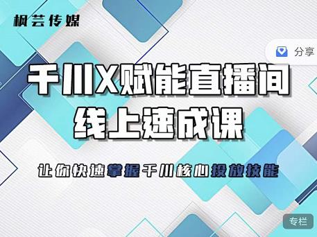 枫芸传媒-线上千川提升课，提升千川认知，提升千川投放效果-靠谱项目库