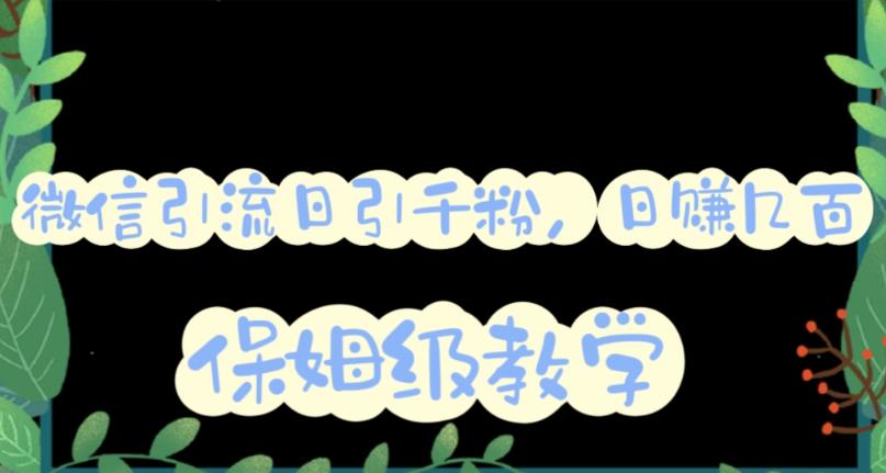 微信互推圈半自动引流方案，矩阵操作日引千人思路【详细视频教程】-靠谱项目库