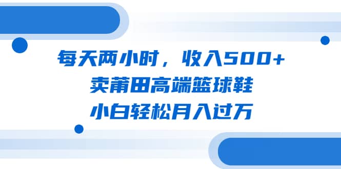 每天两小时，收入500+，卖莆田高端篮球鞋，小白轻松月入过万（教程+素材）-靠谱项目库