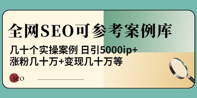 《全网SEO可参考案例库》几十个实操案例-靠谱项目库