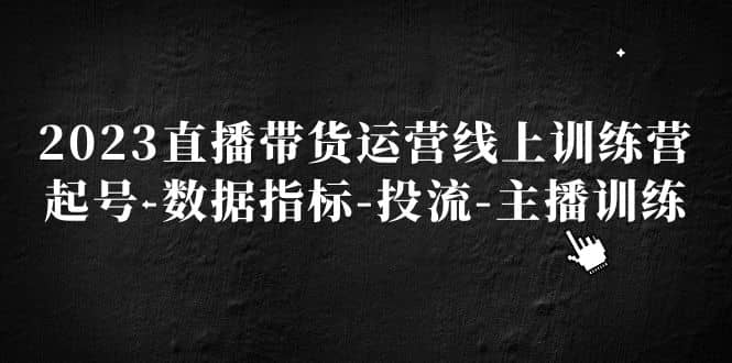 2023直播带货运营线上训练营，起号-数据指标-投流-主播训练-靠谱项目库