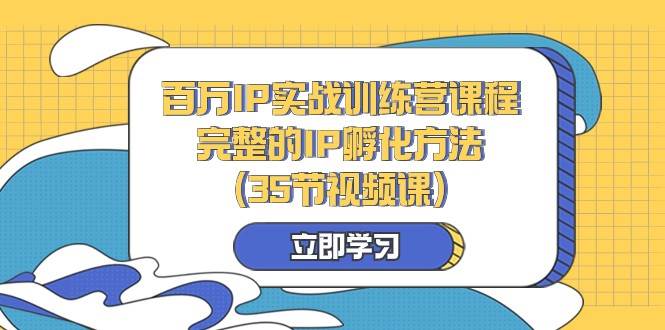 百万IP实战训练营课程，完整的IP孵化方法（35节视频课）-靠谱项目库