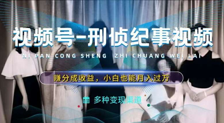 利用刑侦纪实视频，赚视频号分成计划收益，操作简单，新手小白轻松月入过万【揭秘】-靠谱项目库