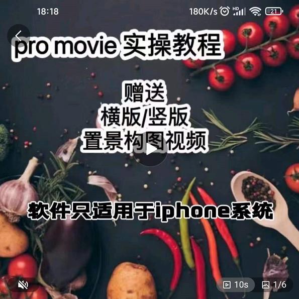 漆十二美食摄影，25​节promovie实操高手课节-靠谱项目库