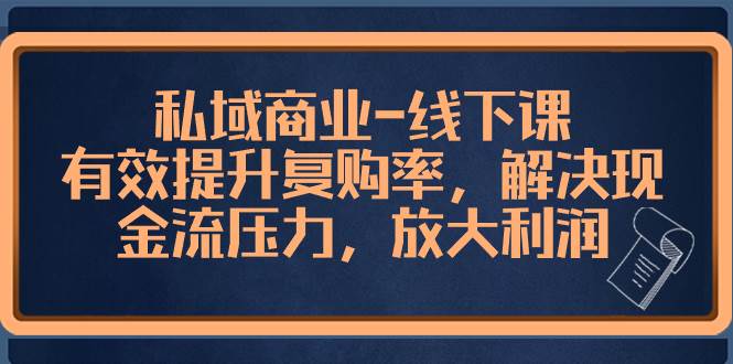 （8425期）私域商业-线下课，有效提升复购率，解决现金流压力，放大利润-靠谱项目库