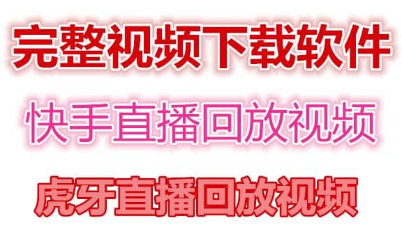 快手直播回放视频/虎牙直播回放视频完整下载(电脑软件+视频教程)-靠谱项目库