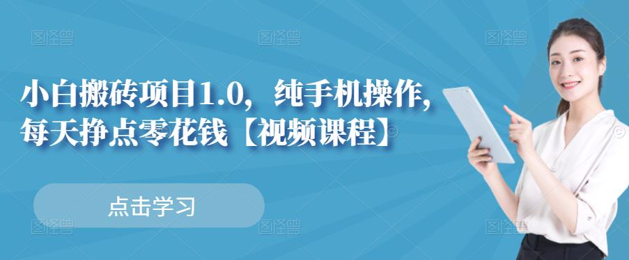 小白搬砖项目1.0，纯手机操作，每天兼职挣点零花钱-靠谱项目库