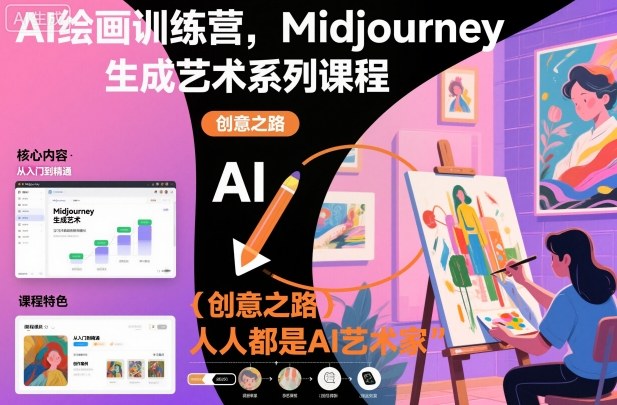 AI绘画训练营，Midjourney生成艺术系列课程，人人都是AI艺术家-靠谱项目库