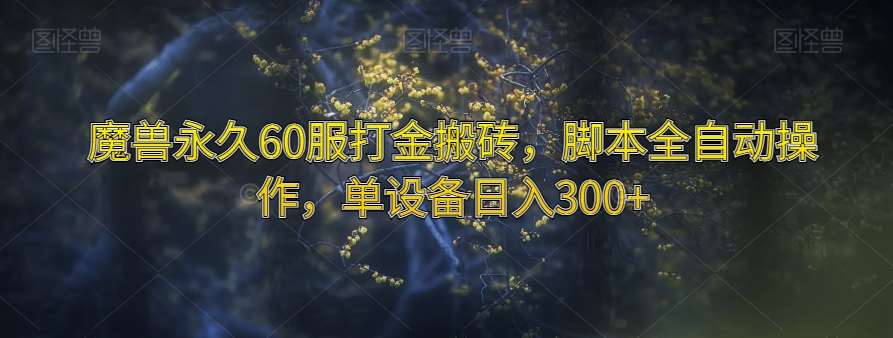 魔兽永久60服打金搬砖，脚本全自动操作，单设备日入300+【揭秘】-靠谱项目库