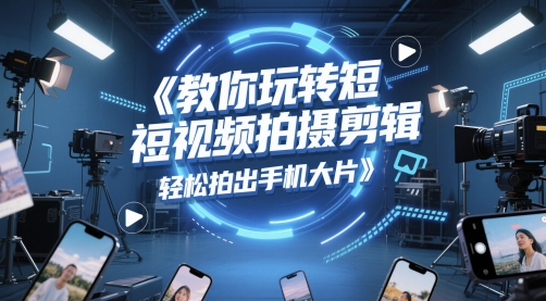 教你玩转短视频拍摄剪辑，轻松拍出手机大片-靠谱项目库