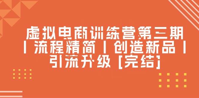 （10960期）虚拟电商训练营第三期丨流程精简丨创造新品丨引流升级 [完结]-靠谱项目库