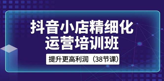 抖音小店-精细化运营培训班，提升更高利润（38节课）-靠谱项目库
