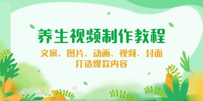 养生视频制作教程，文案、图片、动画、视频、封面，打造爆款内容-靠谱项目库