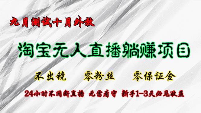 （12862期）淘宝无人直播最新玩法，九月测试十月外放，不出镜零粉丝零保证金，24小…-靠谱项目库