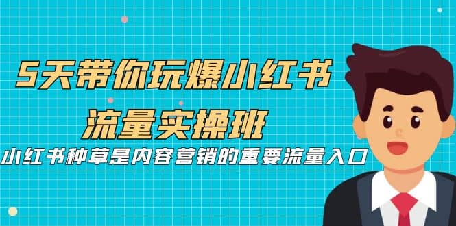 5天带你玩爆小红书流量实操班，小红书种草是内容营销的重要流量入口-靠谱项目库