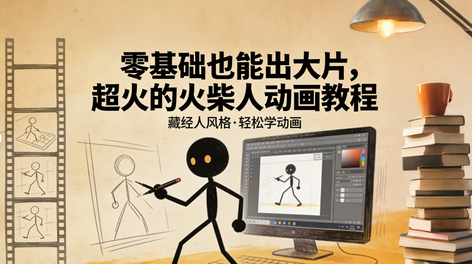 零基础也能出大片，超火的火柴人动画教程（藏经人风格）-靠谱项目库