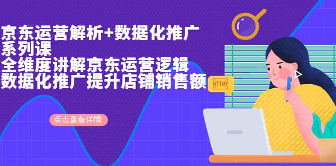 京东运营解析与数据化推广系列课，全维度讲解京东运营逻辑+数据化推广提升店铺销售额-靠谱项目库