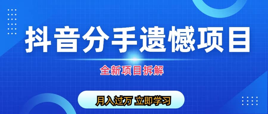 自媒体抖音分手遗憾项目私域项目拆解-靠谱项目库