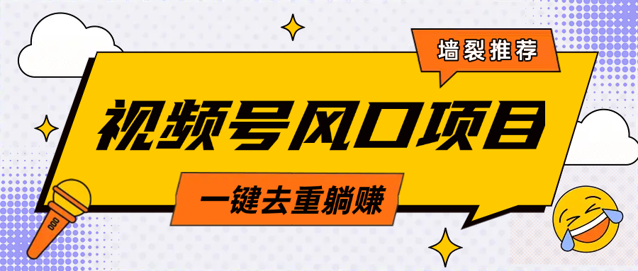 视频号风口蓝海项目，中老年人的流量密码，简单无脑，一键去重，轻松月入过万-靠谱项目库