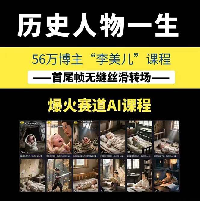 图片[2]-AI历史人物短视频创作，含IP打造、首尾帧无缝转场、智能体视频制作等核心教学内容-靠谱项目库