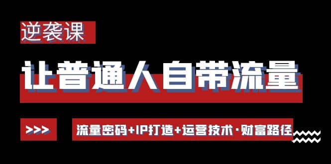 让普通人自带流量的逆袭课：流量密码+IP打造+运营技术·财富路径-靠谱项目库