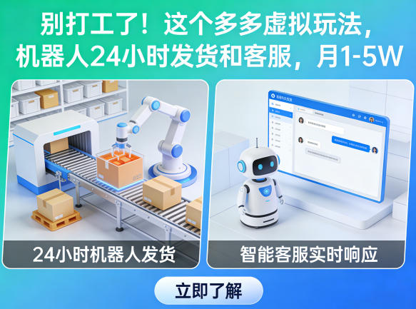 别打工了！这个多多虚拟玩法，机器人24小时发货和客服，月1-5W【揭秘】-靠谱项目库