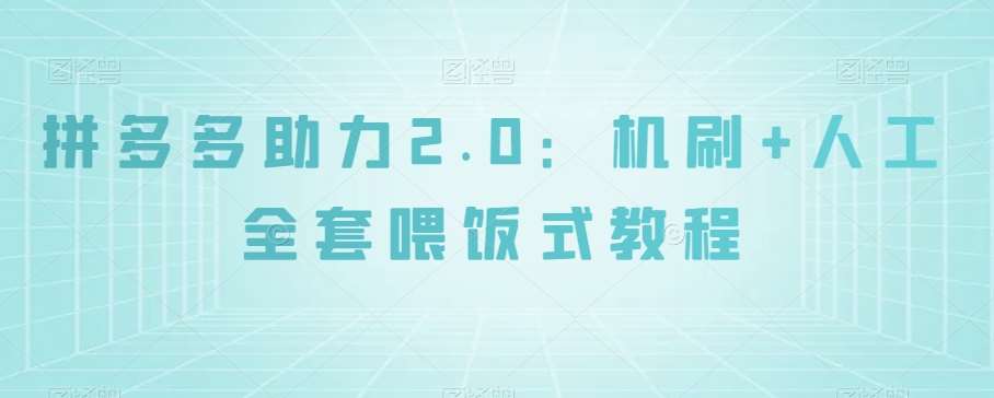 拼多多助力2.0：机刷+人工全套喂饭式教程【揭秘】-靠谱项目库