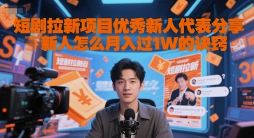 短剧拉新项目优秀新人代表分享新人怎么月入过1W的诀窍-靠谱项目库
