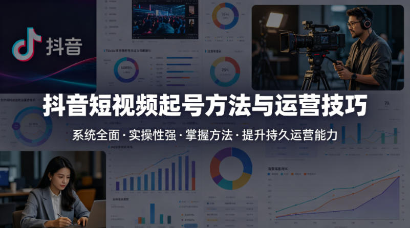 抖音短视频起号方法和运营技巧，内容系统全面实操性强，掌握起号方法，提升账号持久运营能力-靠谱项目库