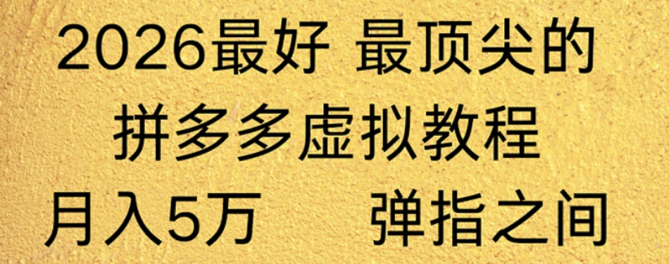 拼多多虚拟店懒人运营法：机器人包办回复发货，月入5W+教程！-靠谱项目库