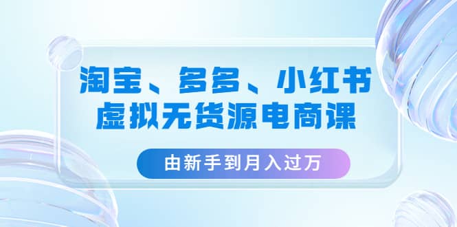 淘宝、多多、小红书-虚拟无货源电商课（3套课程）-靠谱项目库