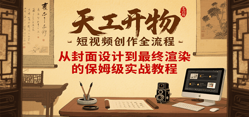 天工开物短视频创作全流程，从封面设计到最终渲染的保姆级实战教程-靠谱项目库
