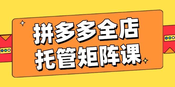 （14328期）拼多多全店托管矩阵课，盈利动销玩法，高效计划设置，提升店铺效益-靠谱项目库