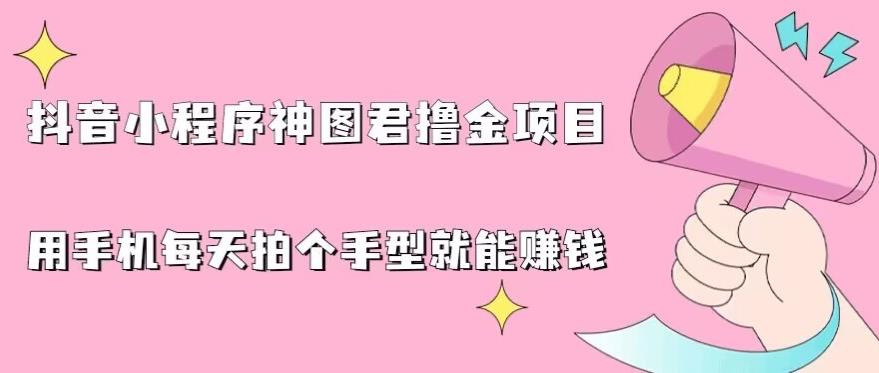 抖音小程序神图君撸金项目，用手机每天拍个手型挂载一下小程序就能赚钱【揭秘】-靠谱项目库