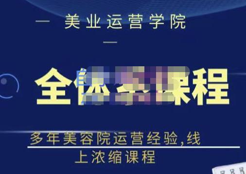 网红美容院全套营销落地课程，多年美容院运营经验，线上浓缩课程-靠谱项目库