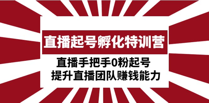 直播起号孵化特训营：直播手把手0粉起号 提升直播团队赚钱能力-靠谱项目库