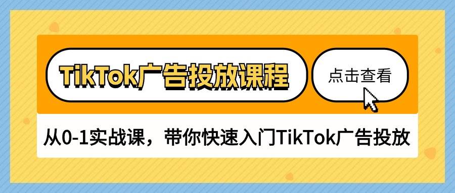 （10731期）TikTok广告投放课程，从0-1实战课，带你快速入门TikTok广告投放（30节课）-靠谱项目库