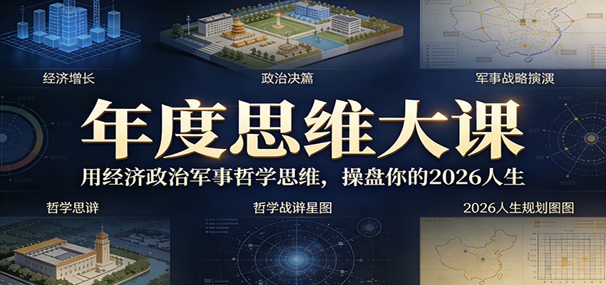 年度思维大课，用经济政治军事哲学思维，操盘你的2026人生-靠谱项目库