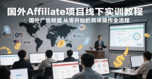 国外Affiliate项目线下实训教程，国外广告联盟从零开始的具体操作全流程-靠谱项目库