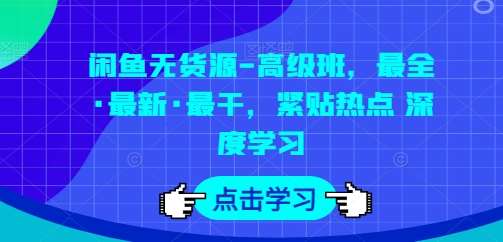 闲鱼无货源-高级班，最全·最新·最干，紧贴热点 深度学习-靠谱项目库