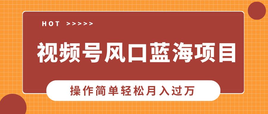 视频号风口蓝海项目，中老年人的流量密码，操作简单轻松月入过万-靠谱项目库