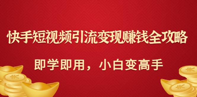 快手短视频引流变现赚钱全攻略：即学即用，小白变高手（价值980元）-靠谱项目库