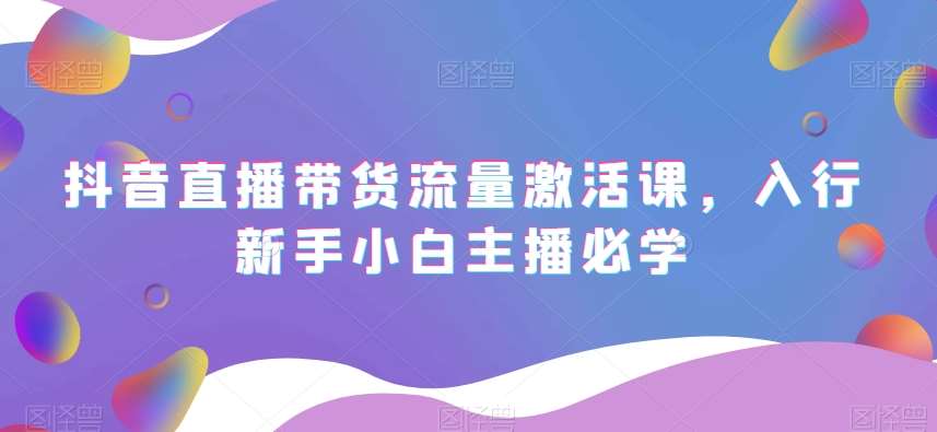 抖音直播带货流量激活课，入行新手小白主播必学-靠谱项目库