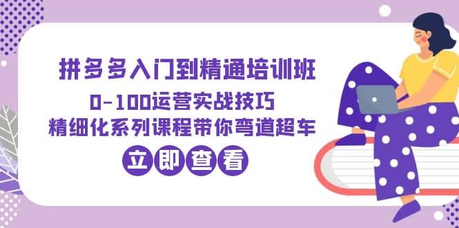 2023拼多多入门到精通培训班：0-100运营实战技巧 精细化系列课带你弯道超车-靠谱项目库