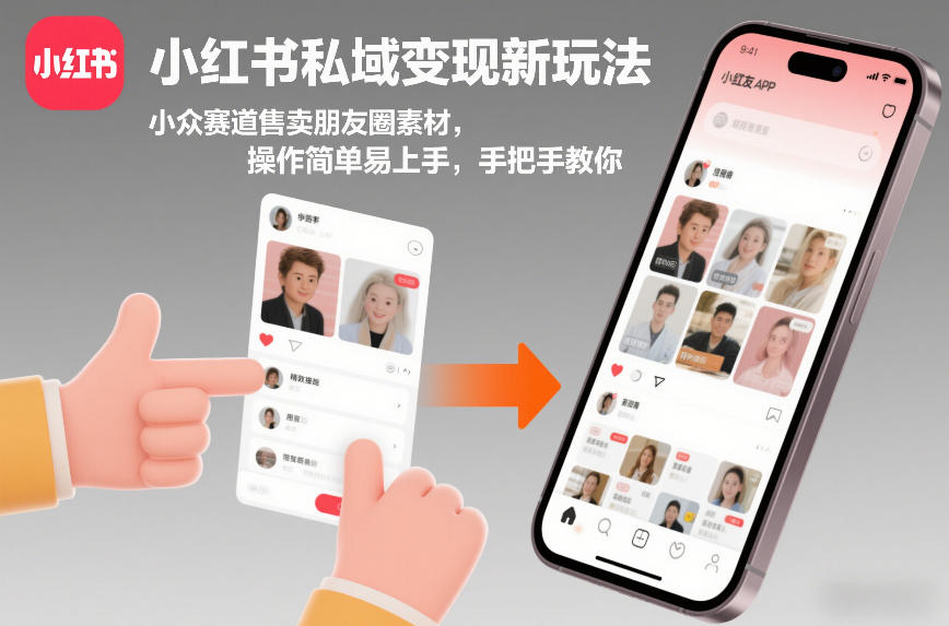 小红书私域变现新玩法，小众赛道售卖朋友圈素材，操作简单易上手，手把手教你-靠谱项目库