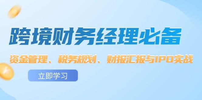 （12323期）跨境 财务经理必备：资金管理、税务规划、财报汇报与IPO实战-靠谱项目库