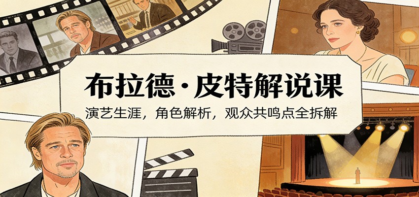 演员说-布拉德.皮特解说课：演艺生涯，角色解析，观众共鸣点全拆解-靠谱项目库