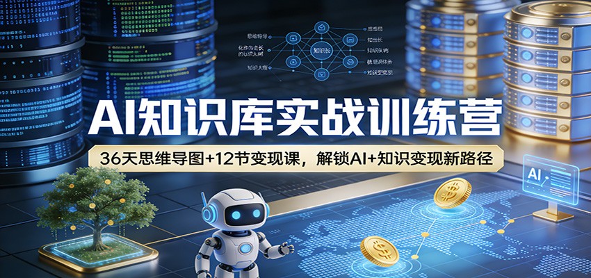 AI知识库实战训练营：36天思维导图+12节变现课，解锁AI+知识变现新路径-靠谱项目库