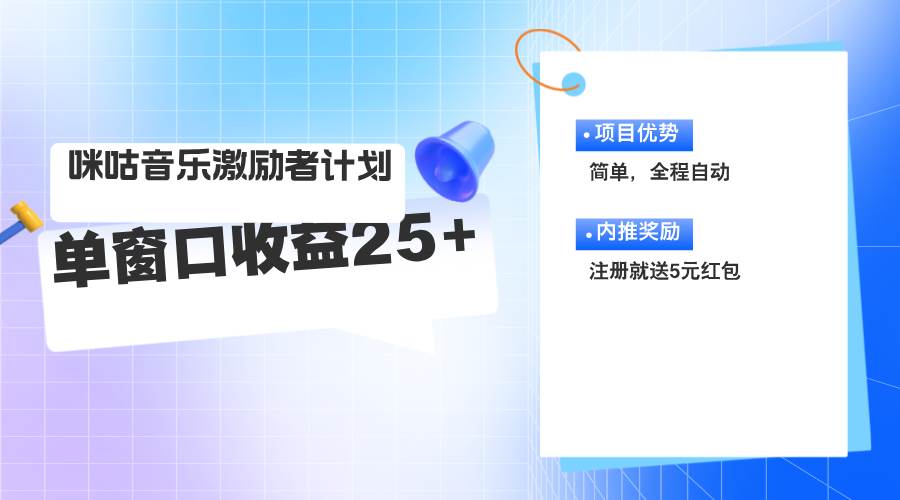 （11942期）咪咕激励者计划，单窗口收益20~25，可矩阵操作-靠谱项目库